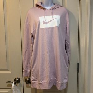 Nike Hoodie sweatshirt dress pink Euc Small